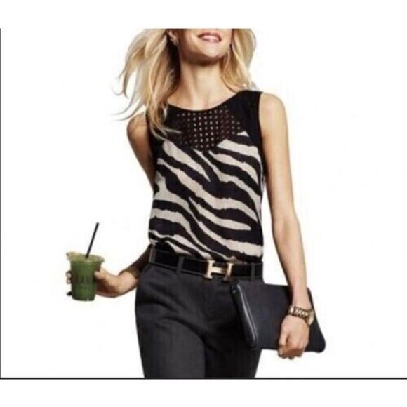 Cabi 5046 Zebra Stripe Tivoli Sleeveless Top Womens Size Small - Picture 1 of 9